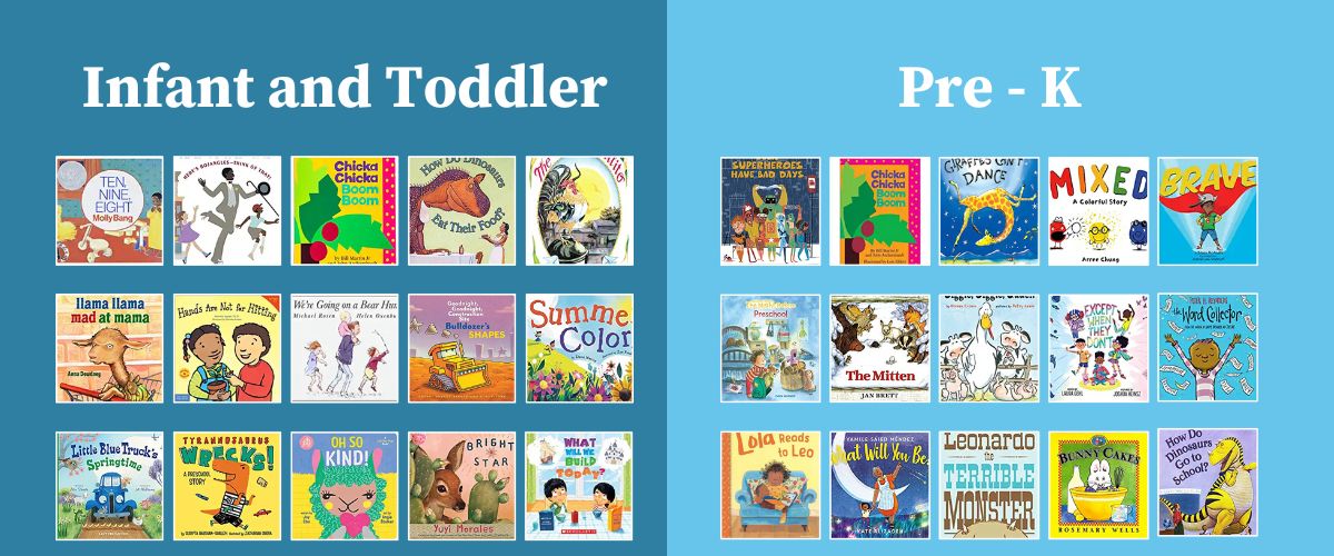 A list of children's book from the Read It Again! curriculum for infant and toddlers and pre-k.