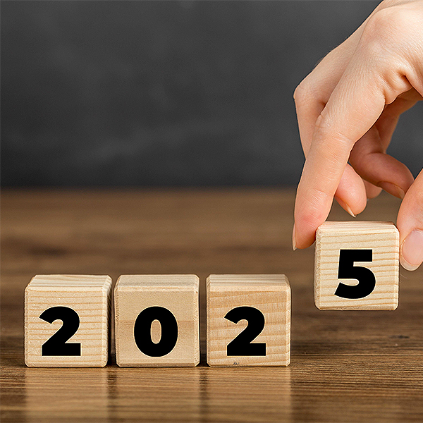 wood blocks placed together that read '2025'