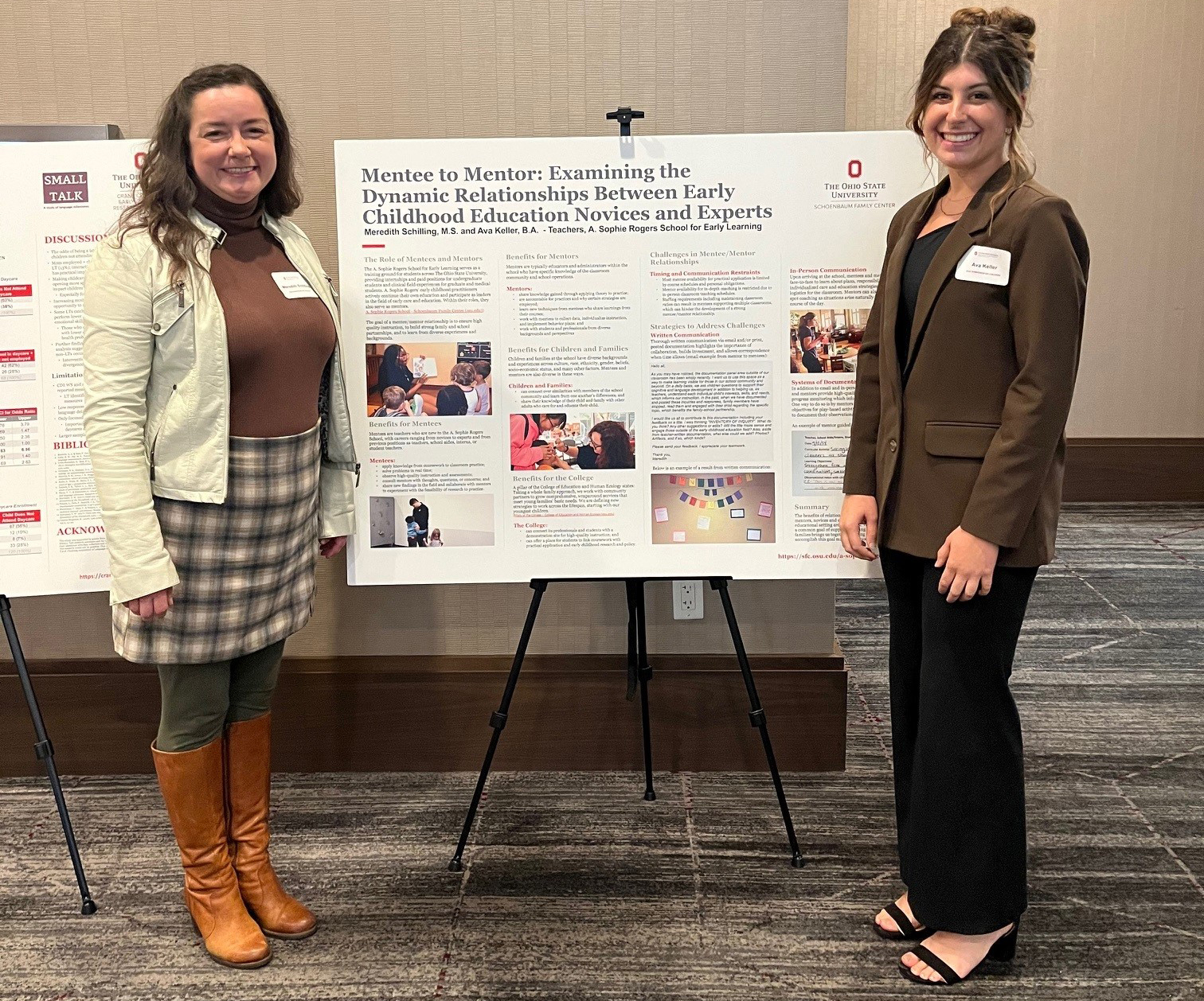 ASR teachers Meredith Schilling, left, and Ava Keller pose next to their poster