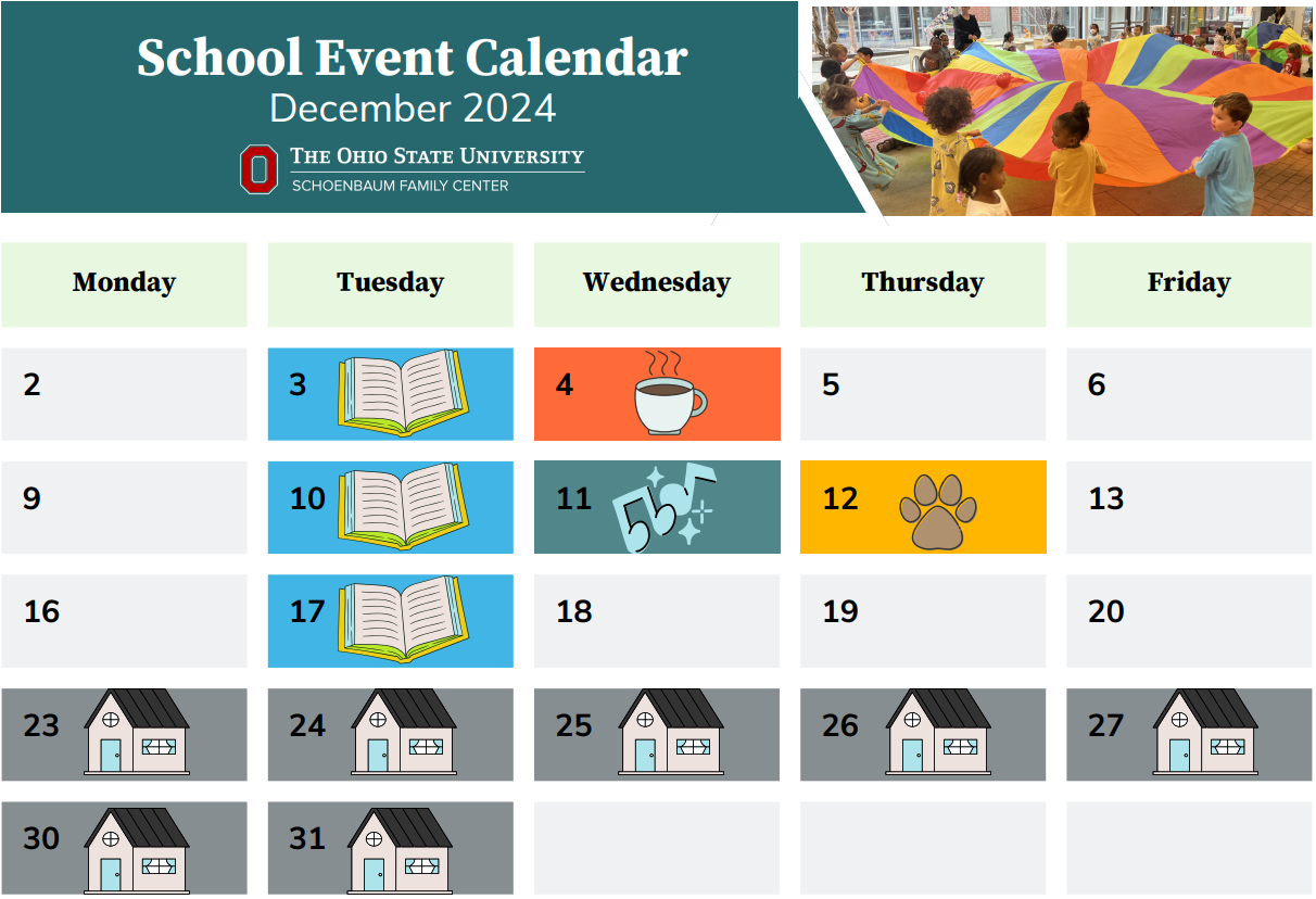 December school event calendar